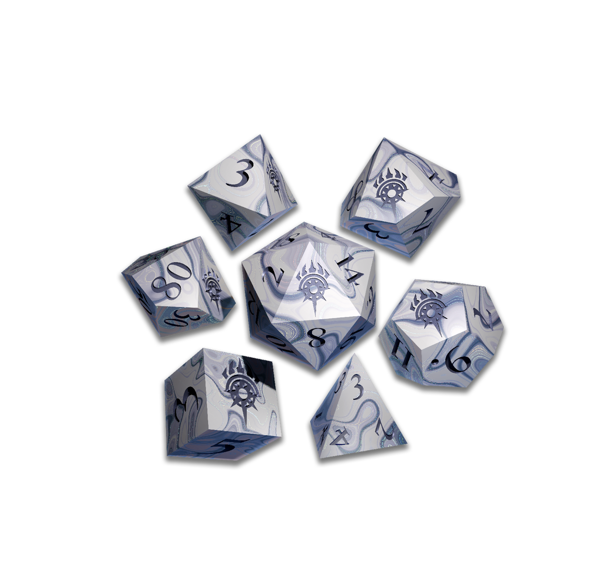 PREORDER: Sharp-edged Resin "Memory Marble" dice