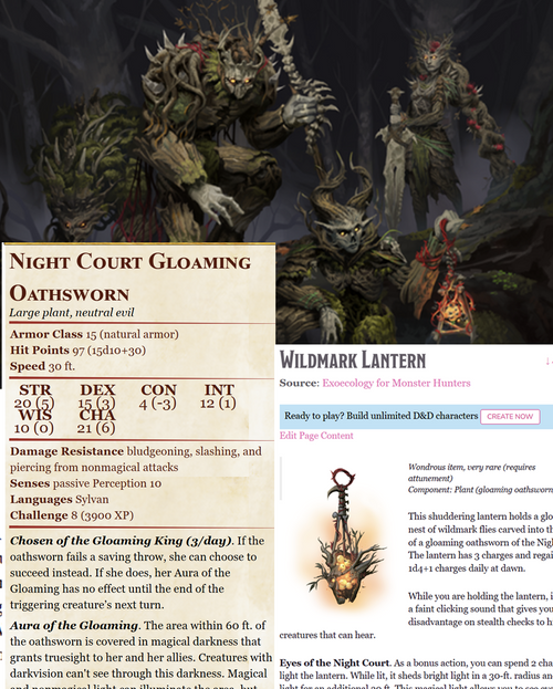 Exoecology for Monster Hunters (Roll 20 VTT)